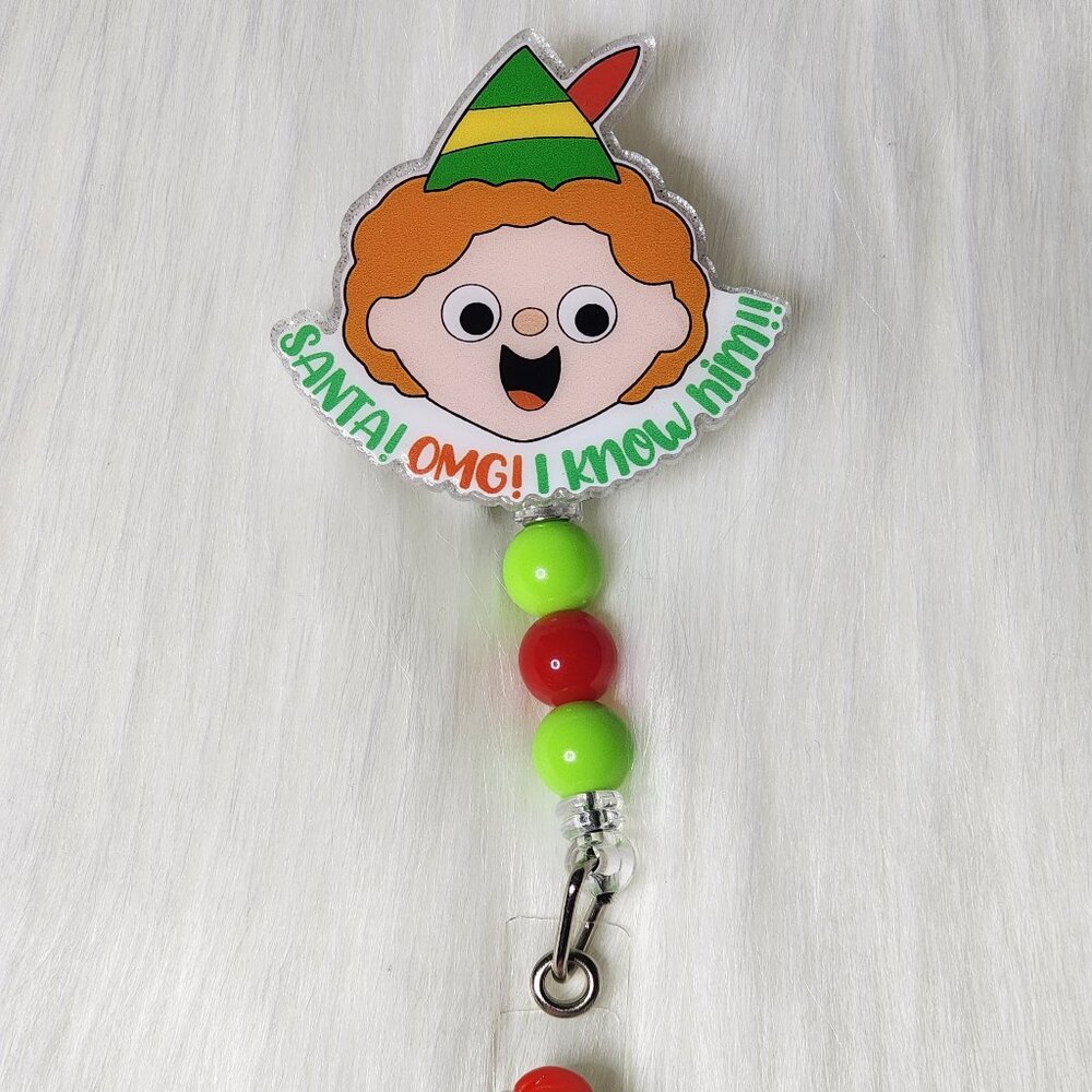 Santa I Know Him Retractable Badge Reel